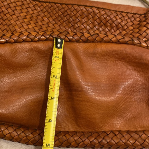 VERA PELLE  Made in Italy Woven Tan Leather Shoulder Bag / crossbody bag . - Picture 7 of 11
